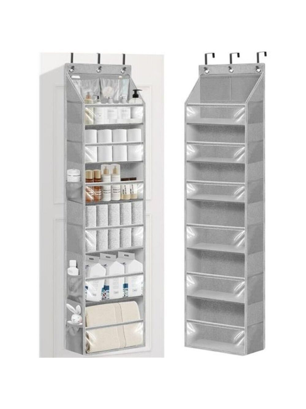 Over Door Hanging Organizer Clear Pockets Closet Storage for Bathroom Pantry
